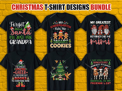 Trendy Christmas T Shirt Design Bundle