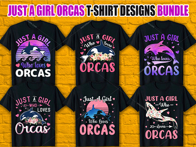 Just A Girl Orcas T Shirt Design Bundle