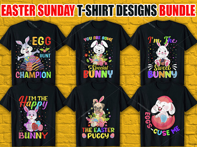 Easter Sunday T-Shirt Designs Bundle. merch by amazon