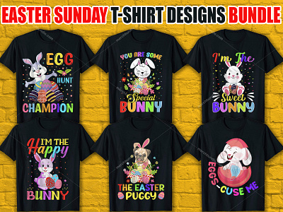 Easter Sunday T-Shirt Designs Bundle.