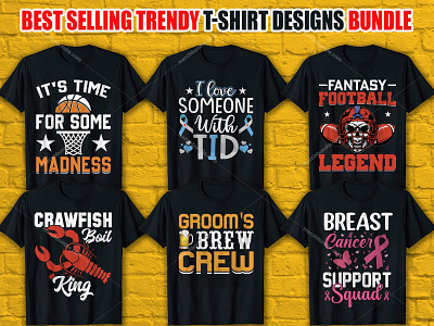 Best Selling Trendy T-Shirt Designs Bundle