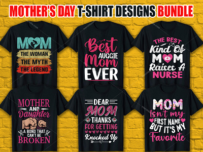 Mother's Day T-Shirt Designs Bundle merch by amazon
