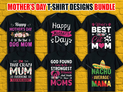 Mother's Day T-Shirt Designs Bundle merch by amazon
