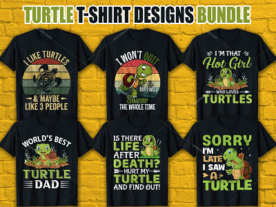 Turtle T-Shirt Designs Bundle merch by amazon
