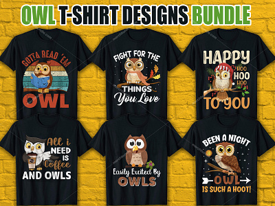 Owl T-Shirt Design Bundle