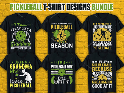 Pickleball T-Shirt Designs Bundle merch by amazon