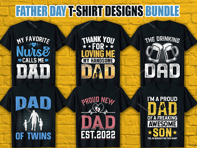 Father Day T-Shirt Designs Bundle merch by amazon