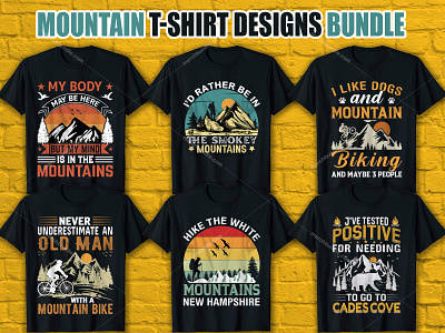 Mountain T Shirt Designs Bundle