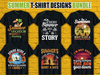 Summer T-Shirt Designs Bundle merch by amazon