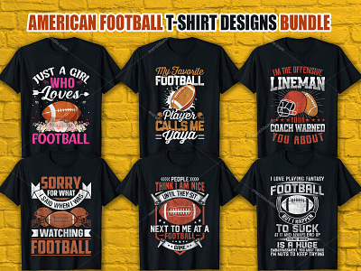 American Football T-Shirt Designs For Merch By Amazon