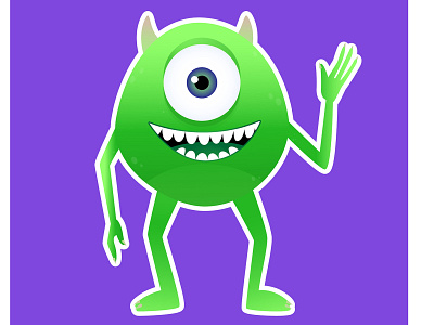 Mike Wazowski green hello illustration monsters vector