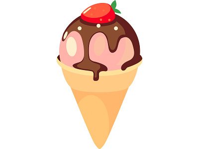 Ice cream test food illustration vector