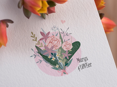 Logo for a flower company illustration typography vector