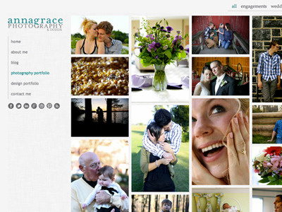 My New Website! Snapshot of my photography portfolio anna design grace graphic photography website