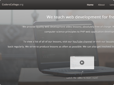CodersCollege Homepage coderscollege homepage image lessons photo teach tutorials