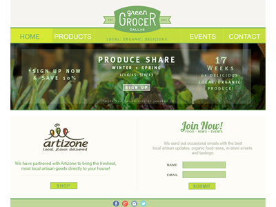Green Grocer Website green grocery layout simple webdesign website