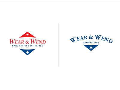 Wear And Wend Provisions american flag apparel branding clean clothing icon identity illustration illustrator logo typography usa vector