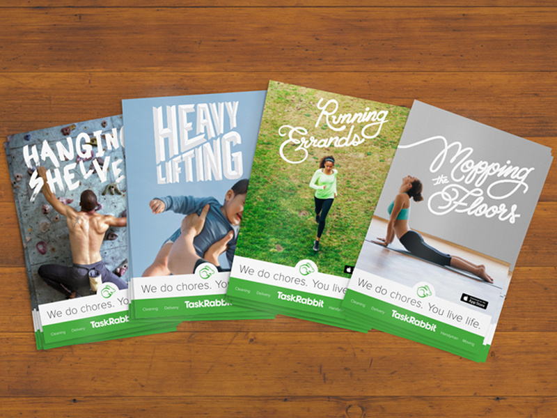 TaskRabbit takeaway fliers by scott smith for TaskRabbit Design on