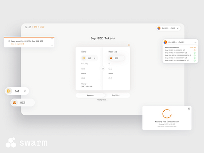 Swarm Redesign app bonding curve crypto exchange design ui ux web3