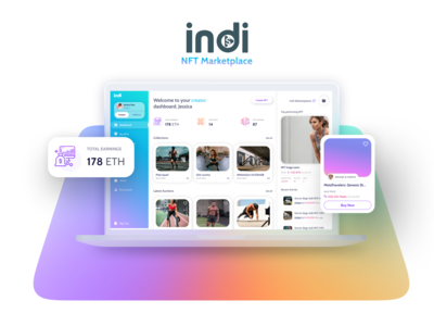 Indi - NFT Marketplace app crypto design nft nft marketplace ui ux web3