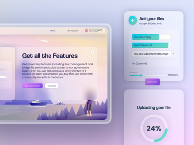 Ferry - Web3 File Transfer app branding design file transfer ui ux web3