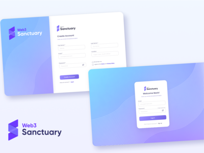 Web3 Sanctuary app branding design logo ui ux web3