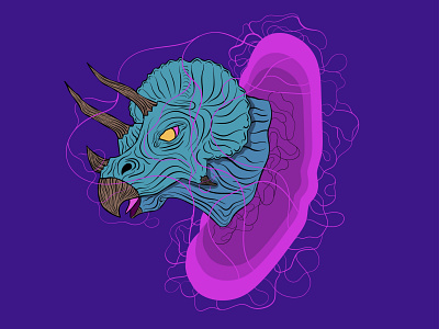 Triceratops art design dinosaur illustration vector