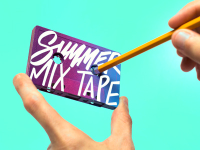 Summer Mix Tape hand lettering photography script spray paint type