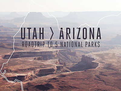 Utah to Arizona photography roadtrip type vectors