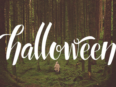 Halloween custom script forest ghost halloween hand written vector