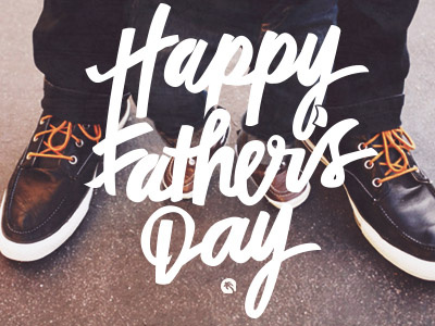 Happy Father's Day fathers handwritten type shoes vector white text