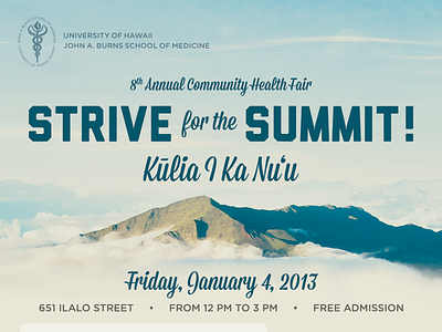 JABSOM Health Fair flyer haleakala hawaii health jabsom maui poster print summit