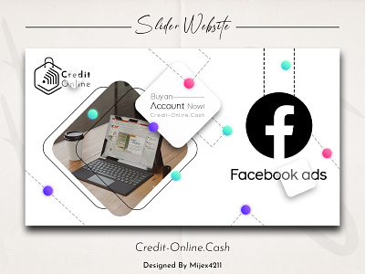 Slider Website " Credit Online Cash " banner branding design flat photoshop