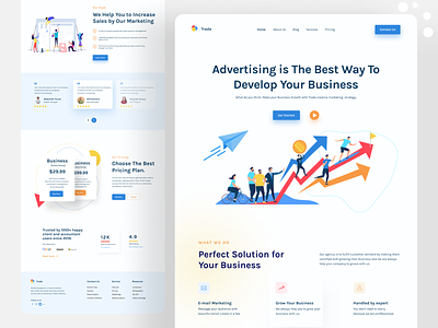 Marketing Agency Landing Page agency agency landing page business clean creative design digital marketing hello hello dribbble homepage landing page marketing online marketing typography ui web design website