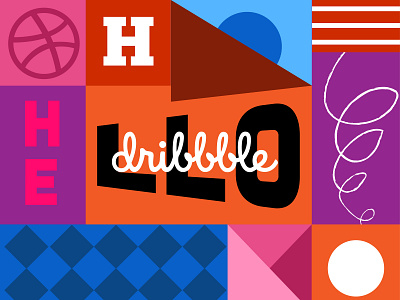 Hello Dribble graphic design illustration