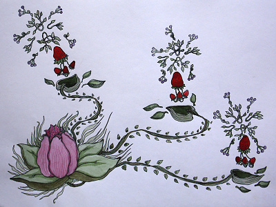 Botanical improvisation watercolor