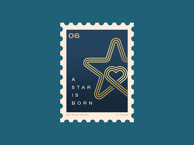 A Star is Born cinema design geometric gold graphic graphic design illustration minimalist movie oscars postage stamp wayman