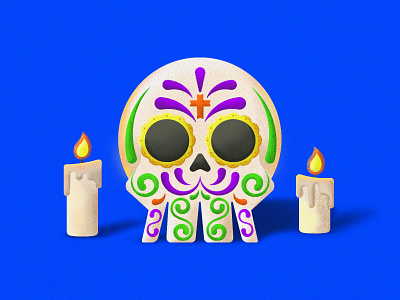 Dia de los muertos colors dead death fluor grain holiday illustration mexican muerto neon skull