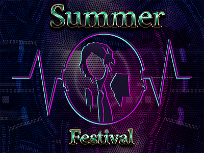 Summer Music Festival design logo