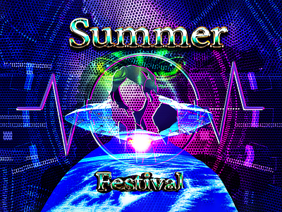 UFO - Summer Music Festival design image manipulation logo