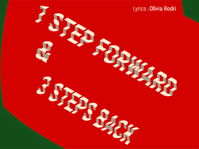 1 Step Forward & 3 Steps Back - Typographic Design - W. Warm-Up design illustration