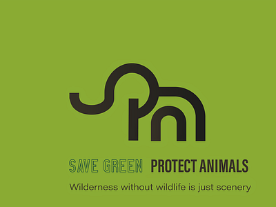 Save Green - Protect Animals design illustration
