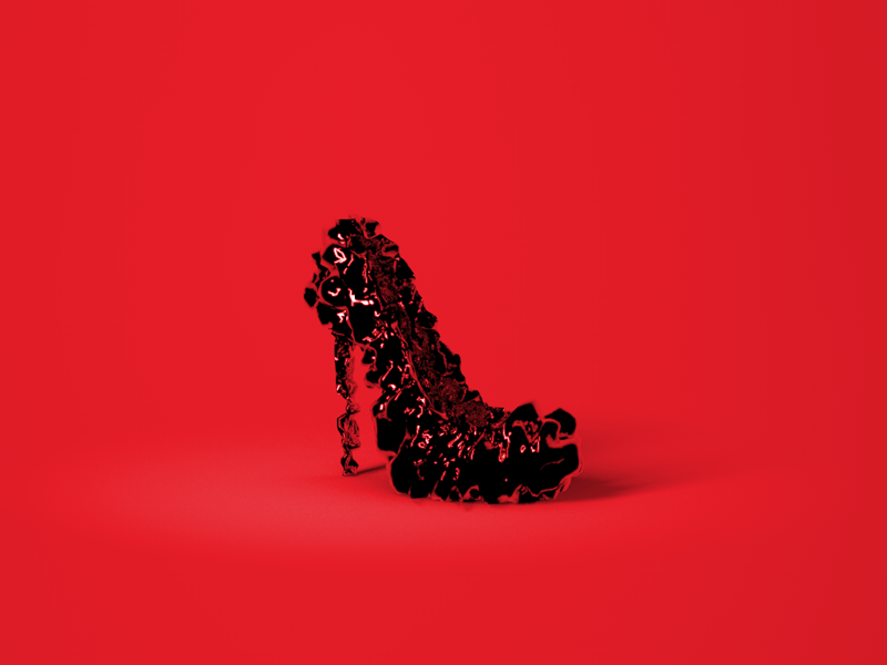 Shoe Displacement 3d c4d christian louboutin color displacement elegant experiment fluid heel red shoe