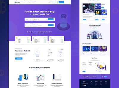 Cryptocurrency Landing Page agency bitcoin business crypto crypto wallet cryptocurrency currency currency trading design finance home page landing page trading trading signals uiux website