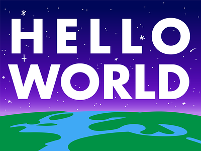 My first shot! big header blob brush design drawing excited firstshot flat illustration graphic design hello hello world helloworld illustration illustrator love one world purple sky space starry night univers