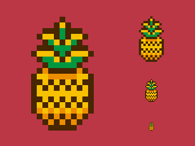Pixel Pineapple colorful fruit fruits game design game graphic design gaming icon icons illustration item knit pattern pineapple pixel pixel art pixel art items pixels simplification socks squared