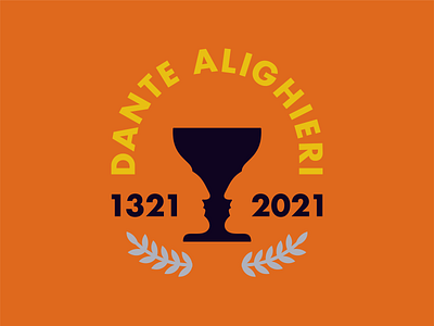 Dante's 700th Anniversary anniversary badge branding crest cup dante emblem flat gestalt graphic design illustrator italian italy literature logo logo designer monogram profile vintage wine