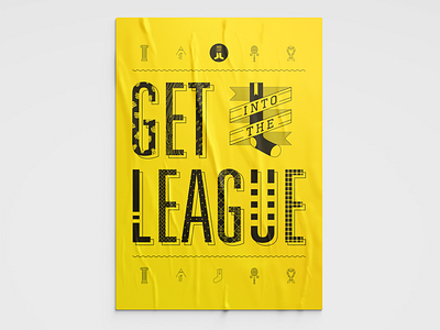 Get Into The League branding brochure catalog clothes designer esports graphic design identity inspirational league lettering pattern poster quote sports sportswear street tech wear yellow