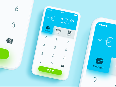Payment Methods UI amount app design calculator clean design device figures floating graphic design keyboard keypad numbers numeric payment phone simple ui user interface ux visual design