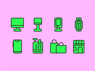Retail Payment Icons buy device devices ecommerce graphic design icon design icon designer icon set icons line icons mall marketing pay payment pos retail sales shopping smart store